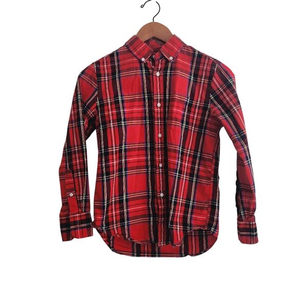 10 Crewcuts Classic Red Plaid Shirt - Picture 1 of 3